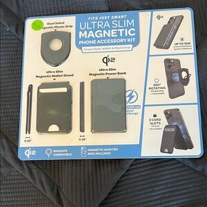 Qi Dual Sided Magnetic Phone Accessory Kit - Black